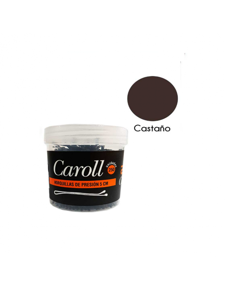 Caroll Horquillas Pelo a Presión 5cm Castaño.