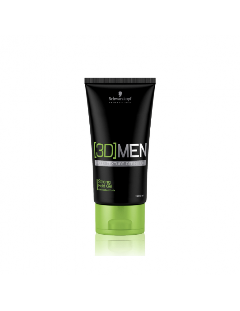 Schwarzkopf 3D Men Gel Fijador Fuerte para el Cabello | Strong Hold Gel 150ml
