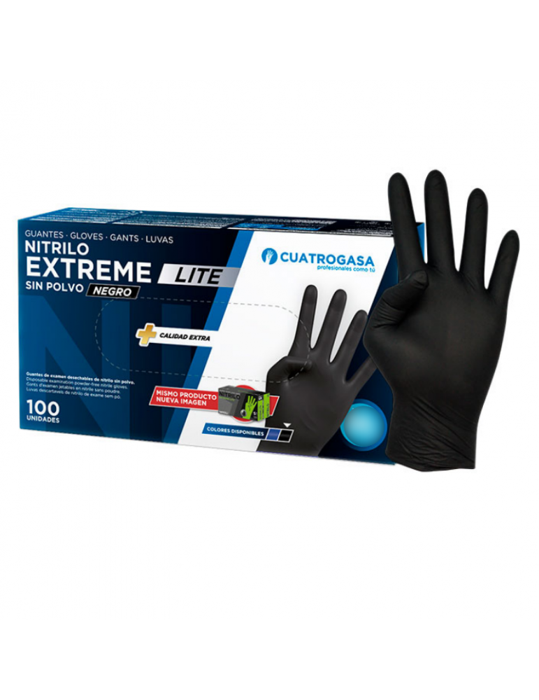 Guantes Nitrilo Negros | Cuatrogasa Extreme Lite