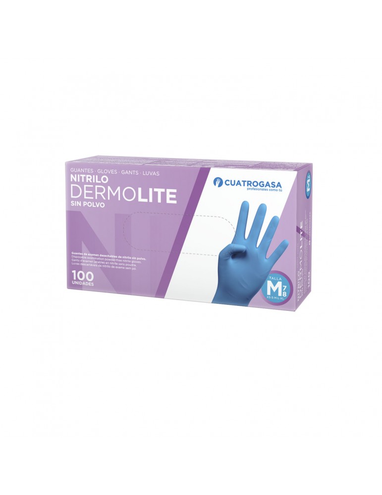 Guantes nitrilo azul - Caja 100uds | Cuatrogasa Dermolite