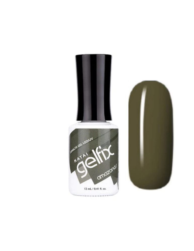 Katai Gelfix Esmalte gel semipermanente color verde militar amazonas