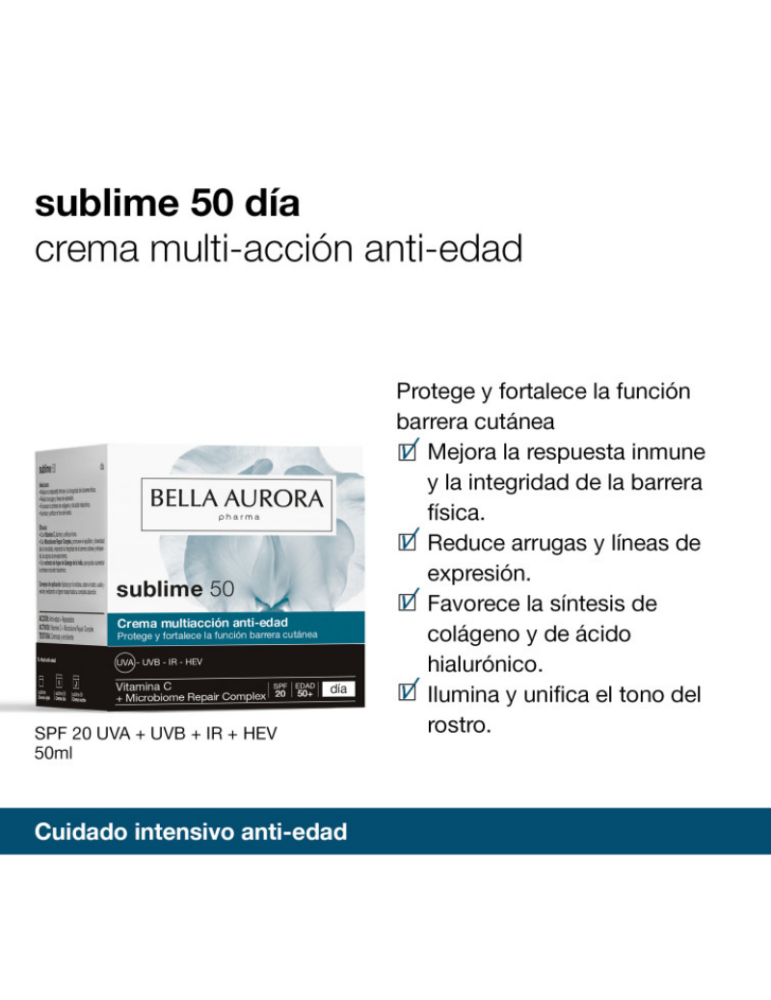 Bella Aurora Sublime 50 Crema Antiedad de Día  Ultrabelleza