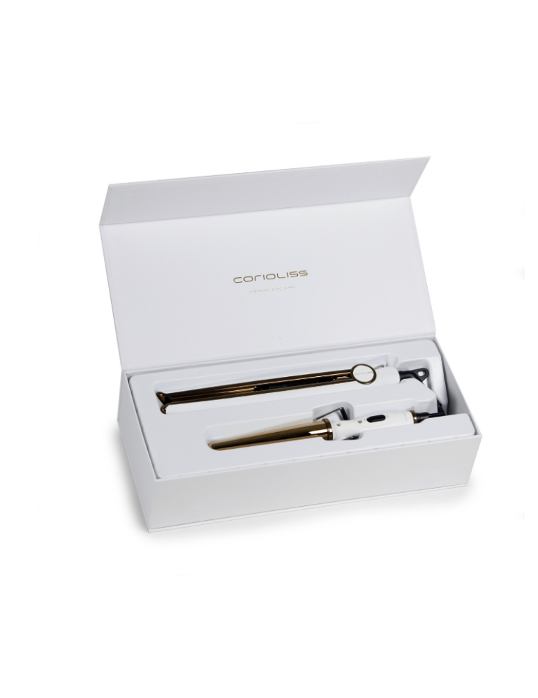 Corioliss White Gold Kit Plancha C1 Digital + Mini Cono Rizador