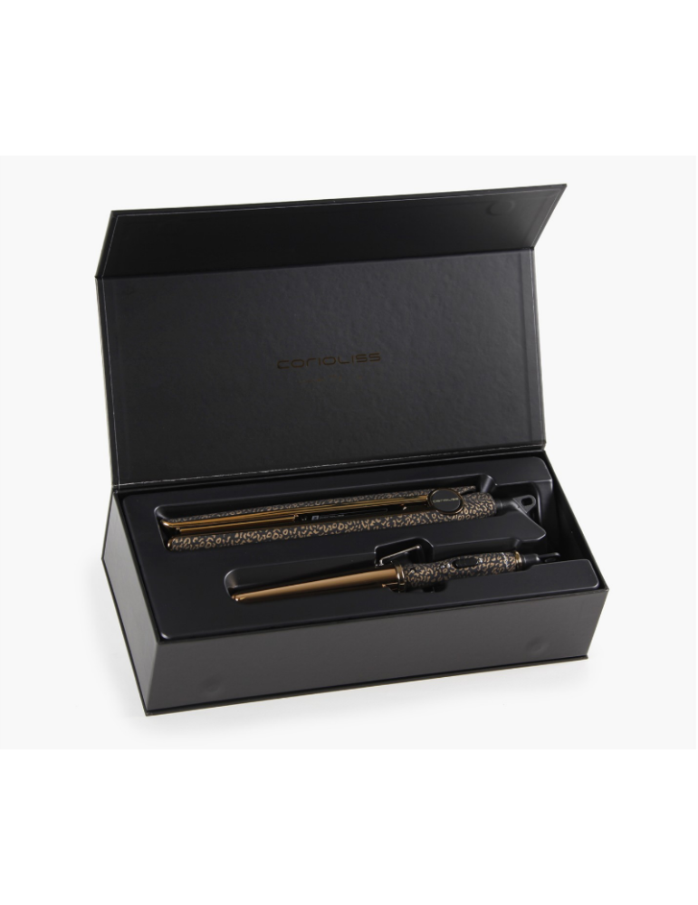 Corioliss Gold Leopard Kit Plancha C1 Digital + Mini Cono Rizador