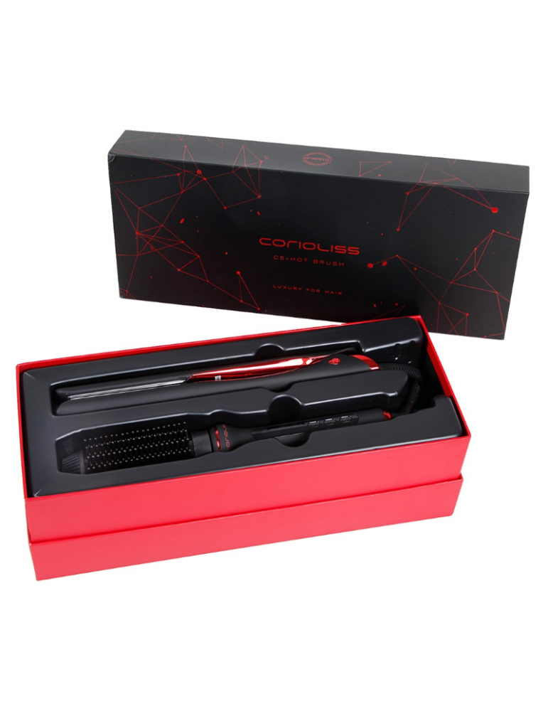 KIT Corioliss Plancha C5 Black RED + HOT BRUSH de Regalo
